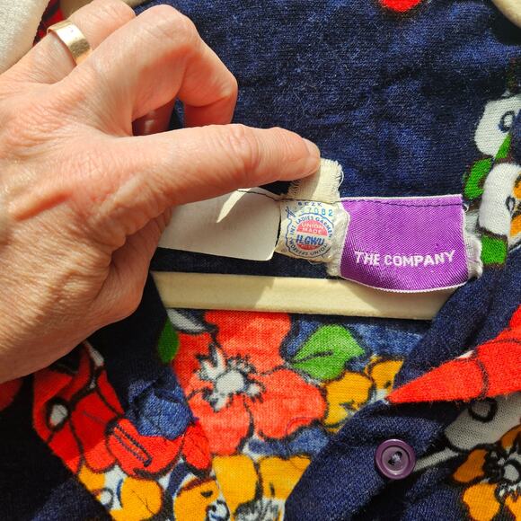 Amazing! 1970's True Vintage Floral Knit Dress by The Company Sz S - Picture 9 of 9